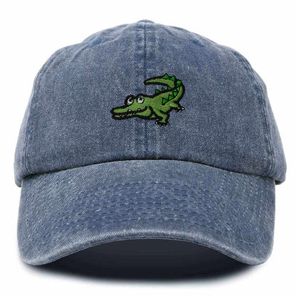 Dalix Alligator Cap Embroidered Mens Cotton Dad Hat Baseball Hat in Navy Blue