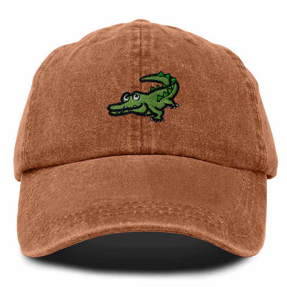 Dalix Alligator Cap Embroidered Mens Cotton Dad Hat Baseball Hat in Orange