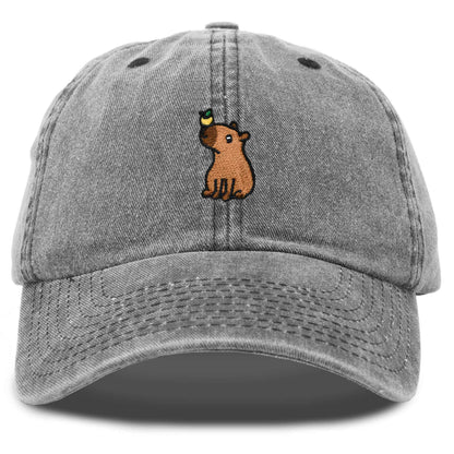 Dalix Capybara Cap Embroidered Dad Baseball Hat Cotton Adjustable Womens in Black