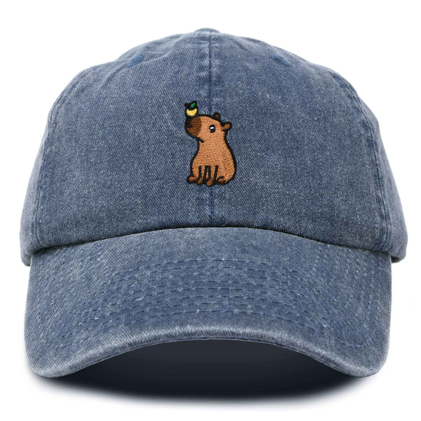 Dalix Capybara Cap Embroidered Dad Baseball Hat Cotton Adjustable Womens in Navy Blue