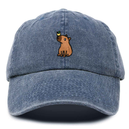 Dalix Capybara Cap Embroidered Dad Baseball Hat Cotton Adjustable Womens in Navy Blue