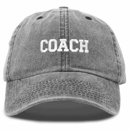 Dalix Coach Embroidered Sports League Baseball Cap Adjustable Dad Hat Mens in Black