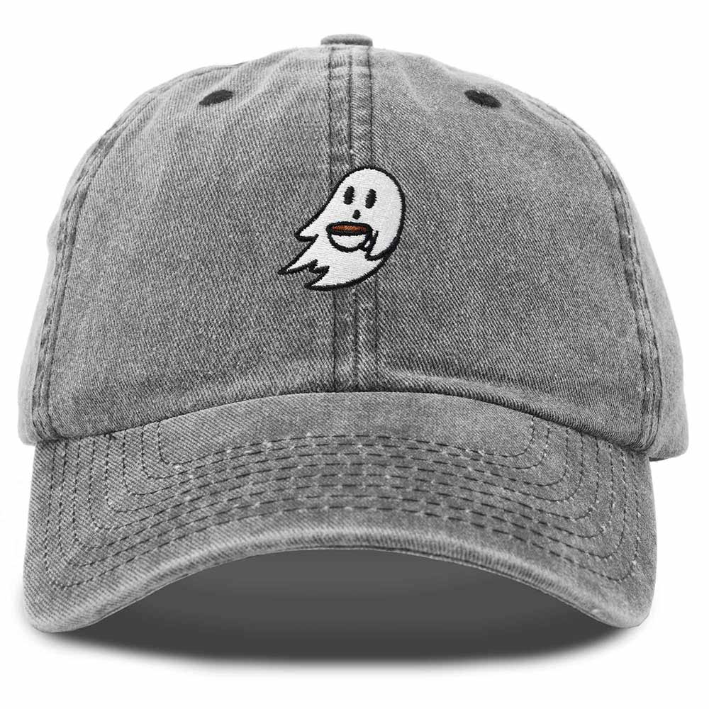 Dalix Spooke-a-Latte Ghost Cap Embroidered Coffee Cotton Baseball Hat Mens Womens in Black