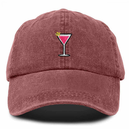 Dalix Cosmo Embroidered Cap Cotton Cosmopolitan Baseball Cute Cool Dad Hat Womens in Red