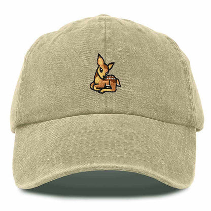 Dalix Fawn Embroidered Cotton Dad Hat Deer Adjustable Casual Baseball Cap Nature Womens in White