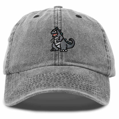 Dalix Giant Lizard Kaiju Embroidered Cotton Dad Hat Baseball Cap Adjustable Glow in the Dark Mens in Black