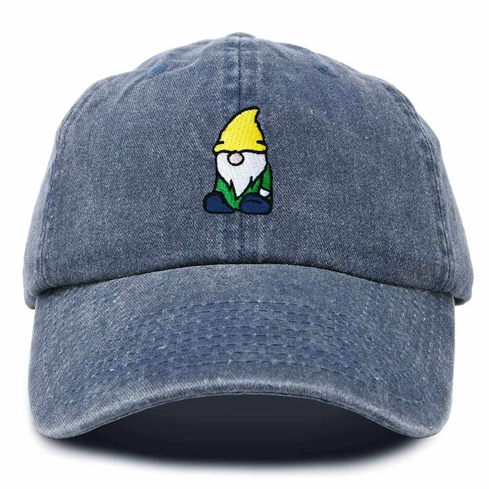 Dalix Gnome Embroidered Cotton Baseball Cap Adjustable Dad Hat Mens in Navy Blue