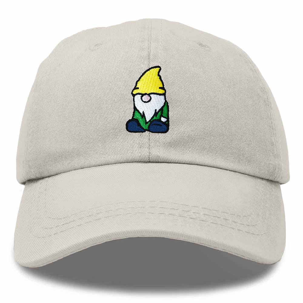 Dalix Gnome Embroidered Cotton Baseball Cap Adjustable Dad Hat Mens in White