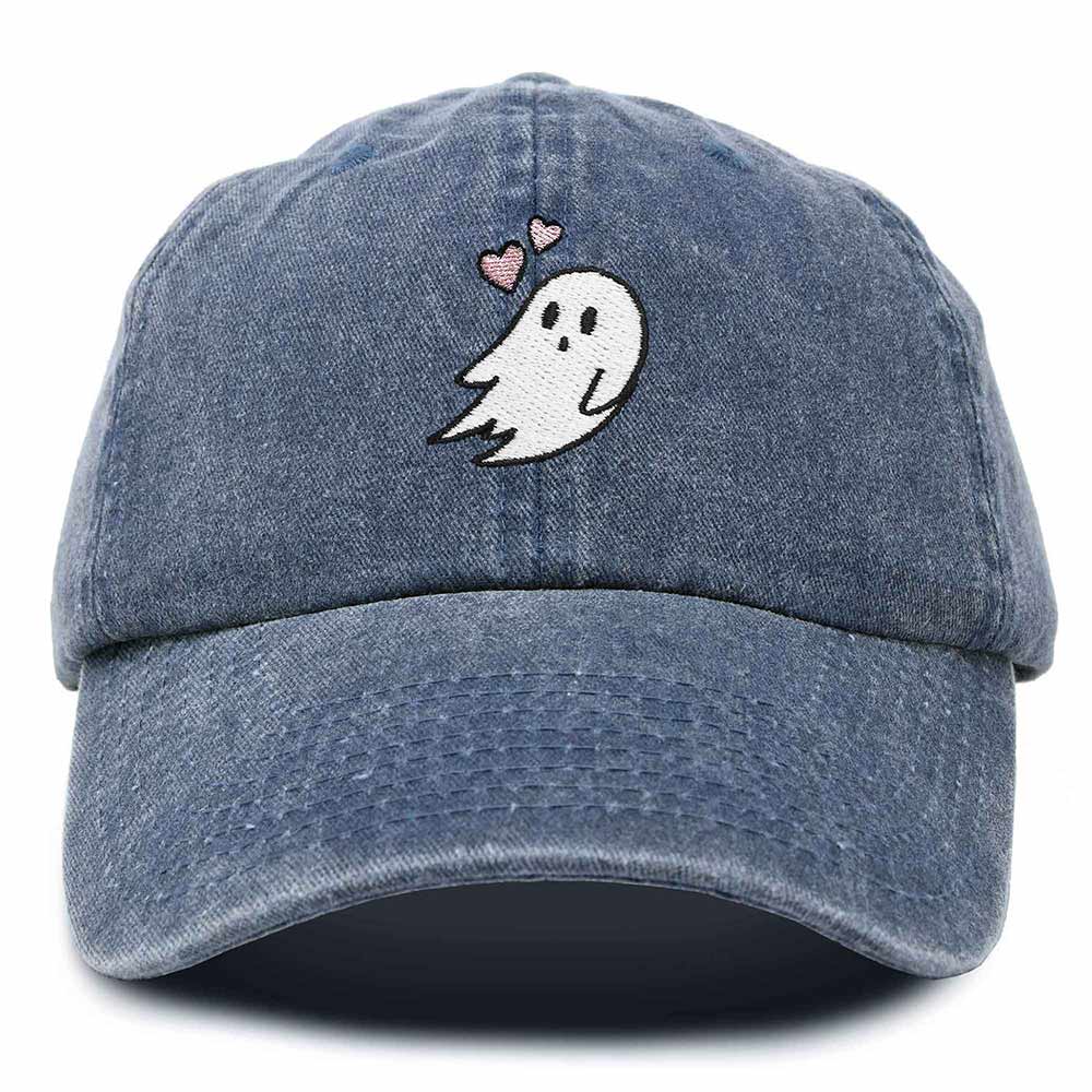 Dalix Heartly Ghost Embroidered Mens Womens Cotton Dad Hat Baseball Cap Adjustable