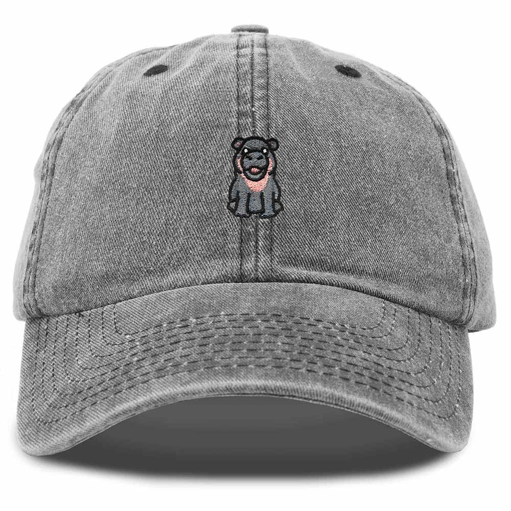 Dalix Hippo Embroidered Cotton Dad Hat Cute Animal Design Adjustable Baseball Cap for Everyday Wear Womens in Black