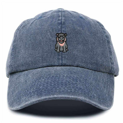 Dalix Hippo Embroidered Cotton Dad Hat Cute Animal Design Adjustable Baseball Cap for Everyday Wear Womens in Navy Blue