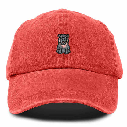 Dalix Hippo Embroidered Cotton Dad Hat Cute Animal Design Adjustable Baseball Cap for Everyday Wear Womens in Red