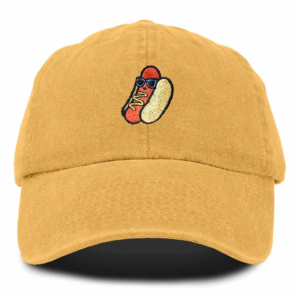 Dalix Hot Dog Embroidered Cap Cotton Baseball Summer Cool Dad Hat Mens