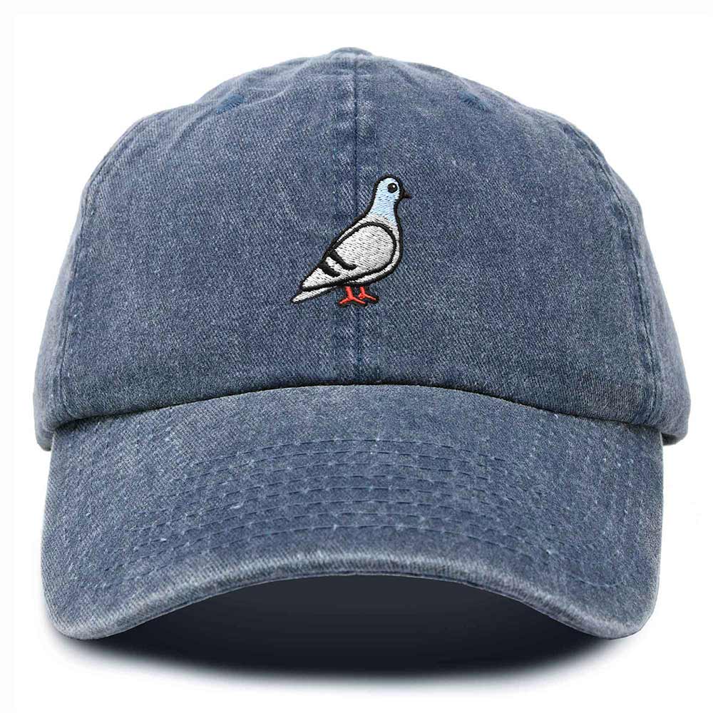 Dalix Pigeon Embroidered Cap Cotton Baseball Dad Hat for Men & Women Casual Cool in Navy Blue