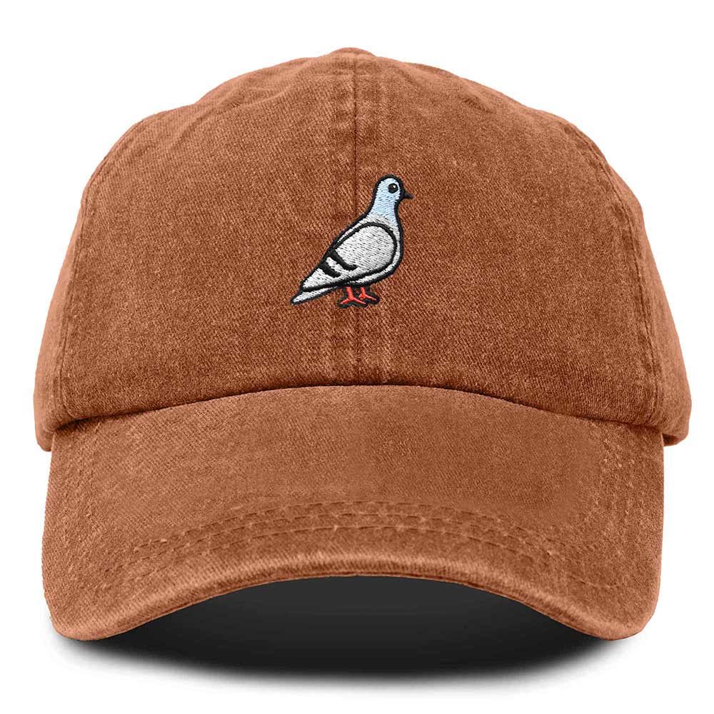 Dalix Pigeon Embroidered Cap Cotton Baseball Dad Hat for Men & Women Casual Cool in Orange