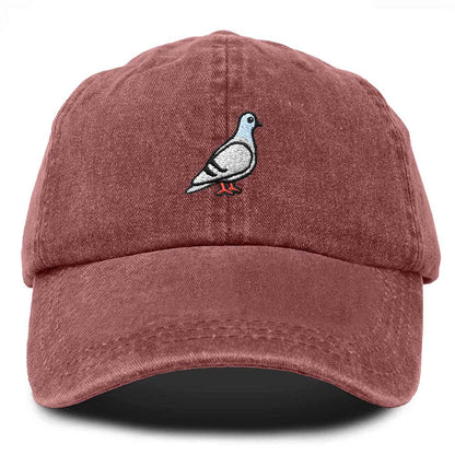 Dalix Pigeon Embroidered Cap Cotton Baseball Dad Hat for Men & Women Casual Cool in Red