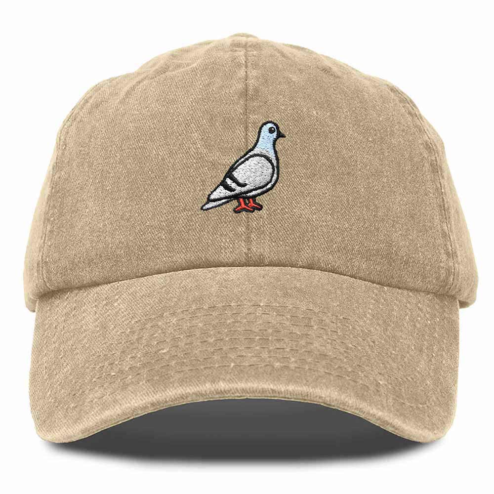 Dalix Pigeon Embroidered Cap Cotton Baseball Dad Hat for Men & Women Casual Cool in White