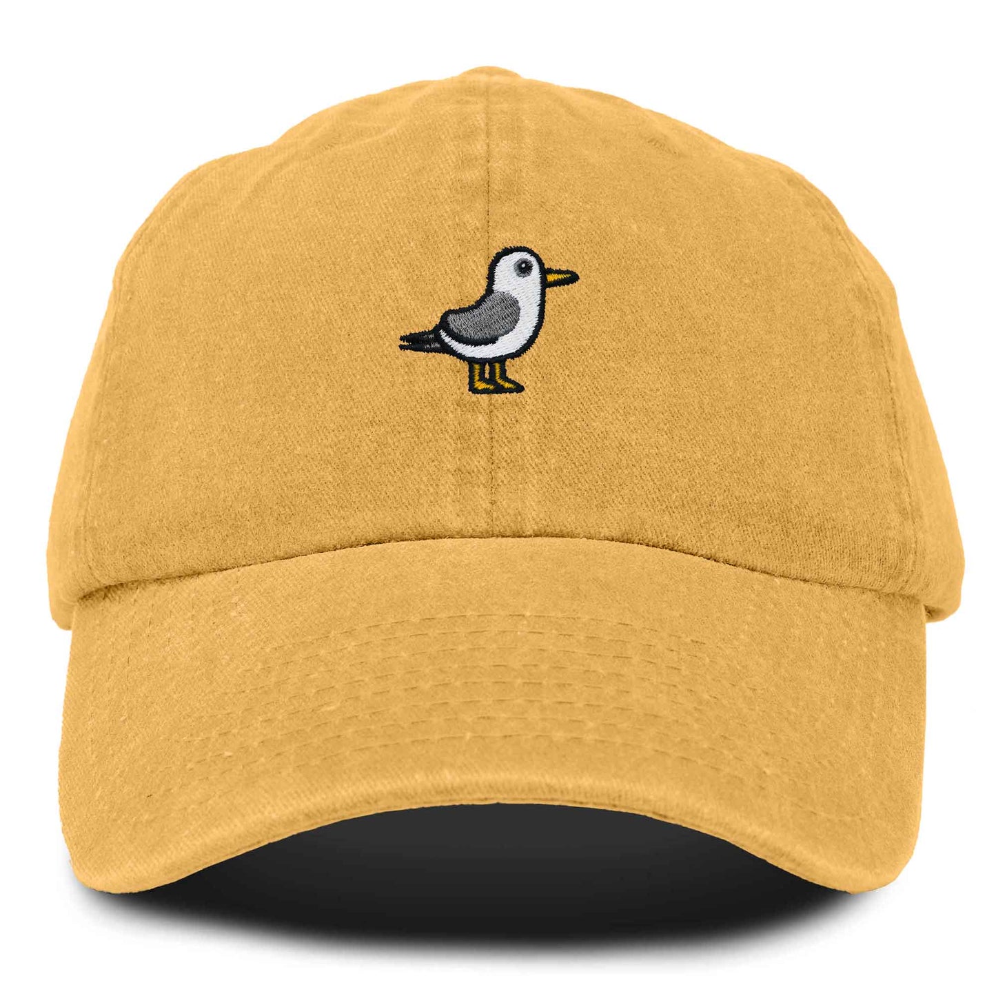 Dalix Seagull Embroidered Cap Cotton Baseball Hat Bird Womens in Gold