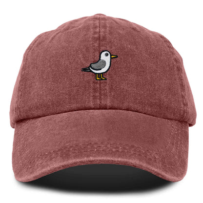 Dalix Seagull Embroidered Cap Cotton Baseball Hat Bird Womens in Red