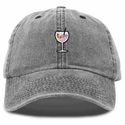 Dalix Spritz Cocktail Embroidered Cap Cotton Baseball Cute Cool Dad Hat Womens in Black