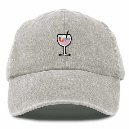 Dalix Spritz Cocktail Embroidered Cap Cotton Baseball Cute Cool Dad Hat Womens in White