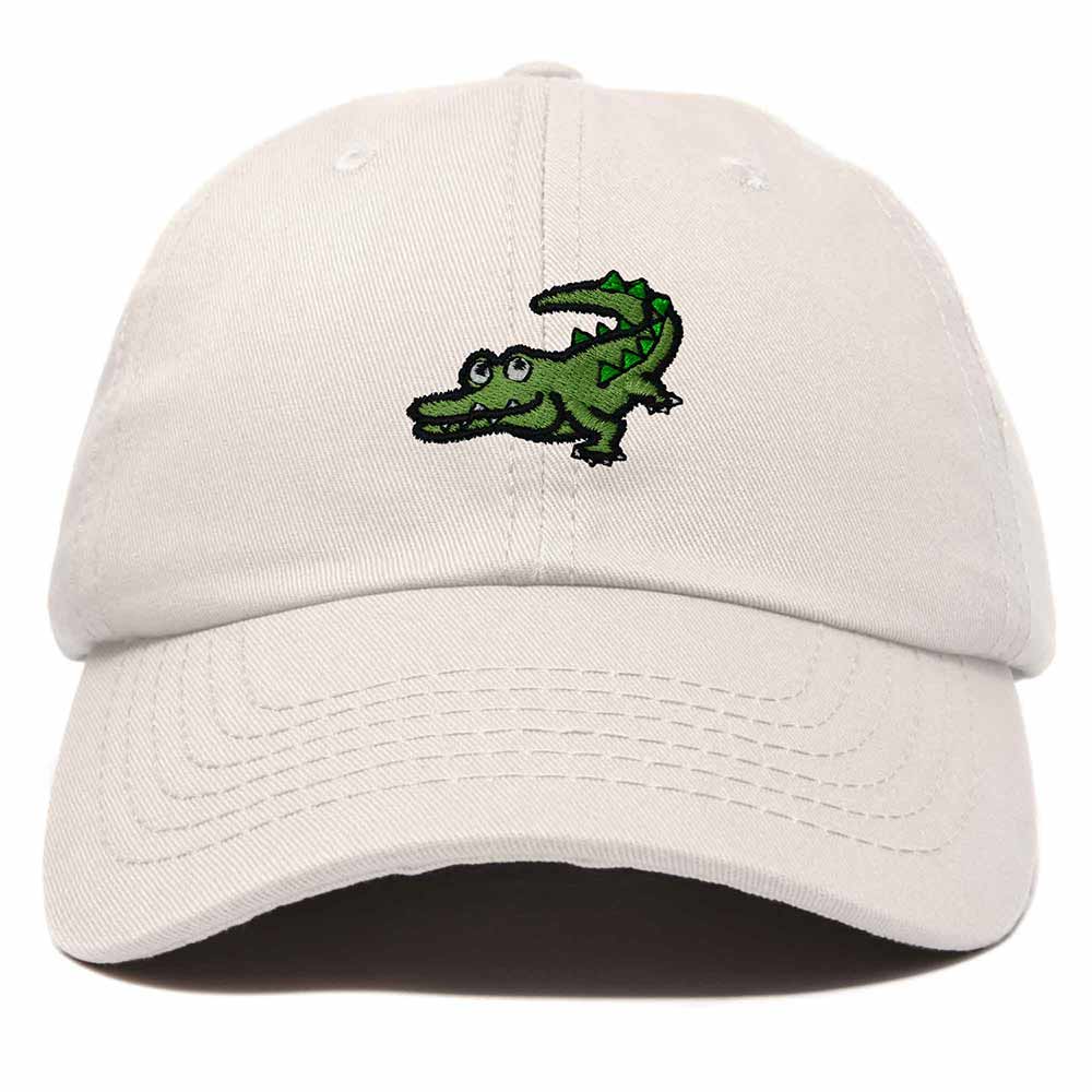 Dalix Alligator Cap Embroidered Mens Cotton Dad Hat Baseball Hat in Beige