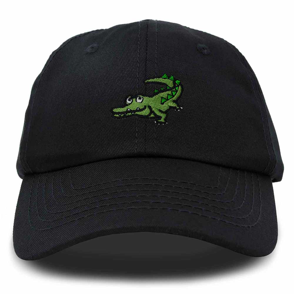 Dalix Alligator Cap Embroidered Mens Cotton Dad Hat Baseball Hat in Black