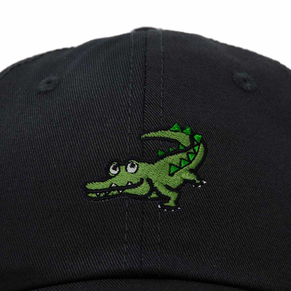 Dalix Alligator Cap Embroidered Mens Cotton Dad Hat Baseball Hat in Black