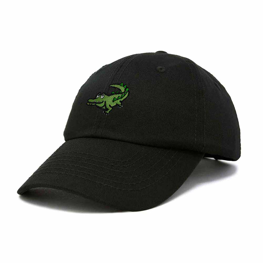 Dalix Alligator Cap Embroidered Mens Cotton Dad Hat Baseball Hat in Black