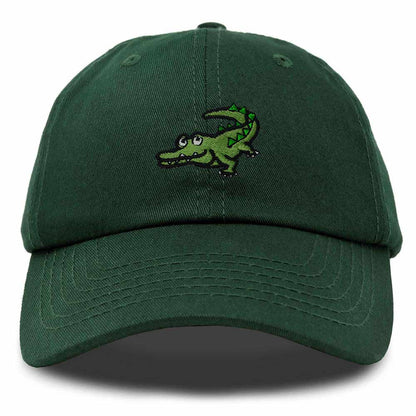 Dalix Alligator Cap Embroidered Mens Cotton Dad Hat Baseball Hat in Dark Green