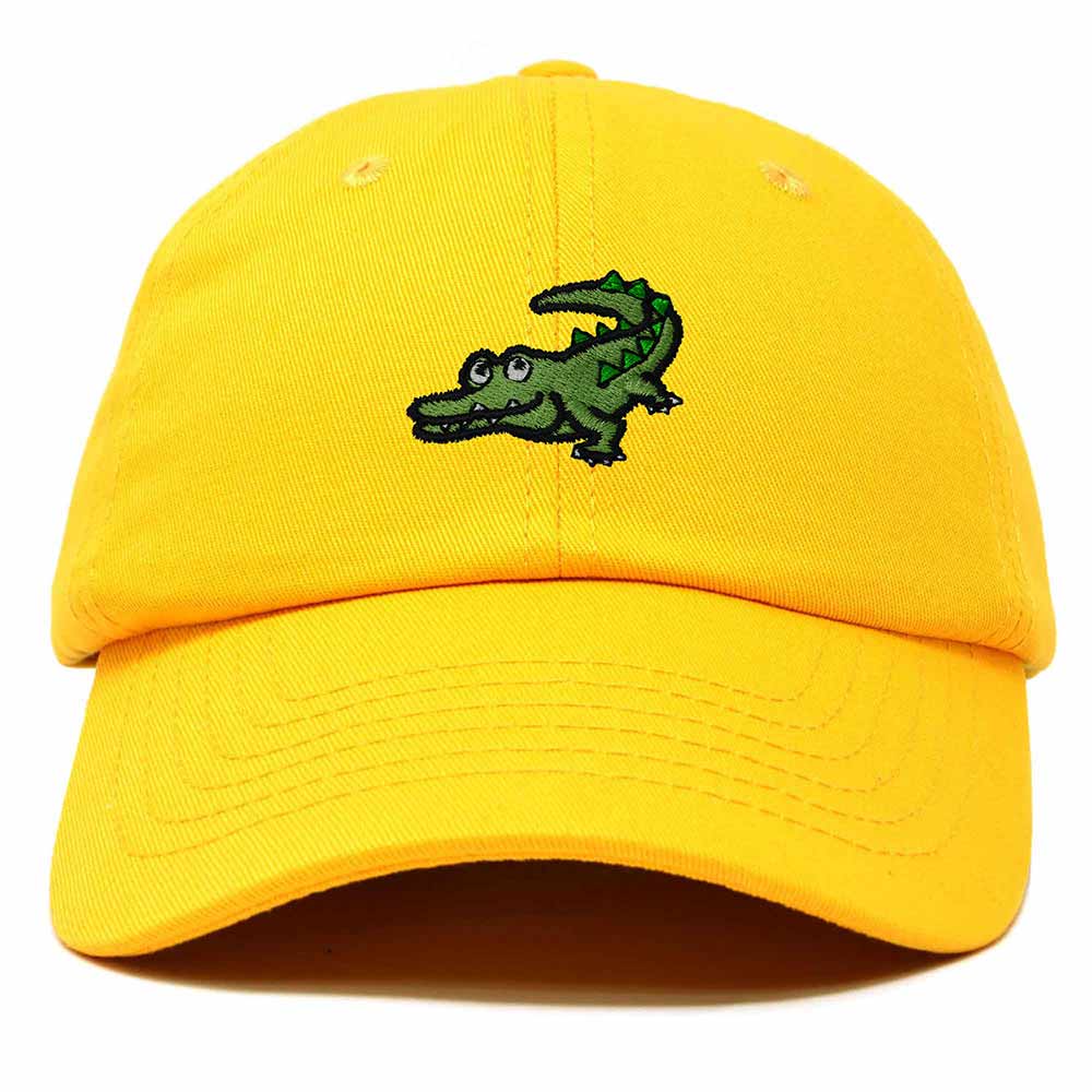 Dalix Alligator Cap Embroidered Mens Cotton Dad Hat Baseball Hat in Gold