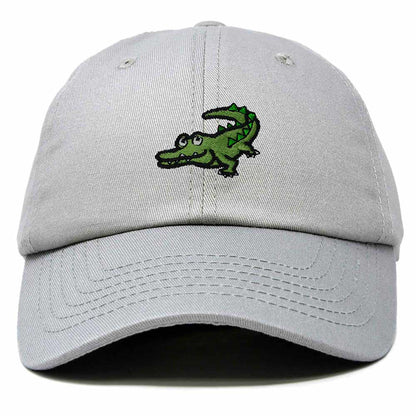 Dalix Alligator Cap Embroidered Mens Cotton Dad Hat Baseball Hat in Gray