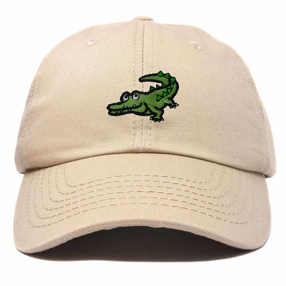 Dalix Alligator Cap Embroidered Mens Cotton Dad Hat Baseball Hat in Khaki