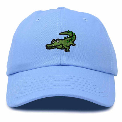 Dalix Alligator Cap Embroidered Mens Cotton Dad Hat Baseball Hat in Light Blue