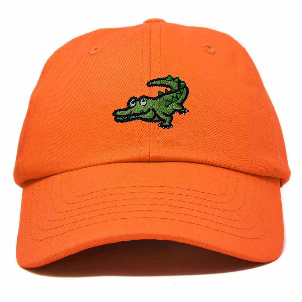 Dalix Alligator Cap Embroidered Mens Cotton Dad Hat Baseball Hat in Orange