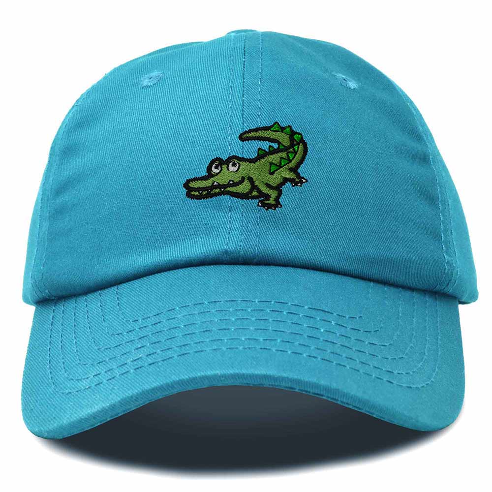 Dalix Alligator Cap Embroidered Mens Cotton Dad Hat Baseball Hat in Teal