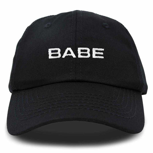 Dalix Babe Embroidered Cotton Baseball Cap Adjustable Dad Hat Womens in Black