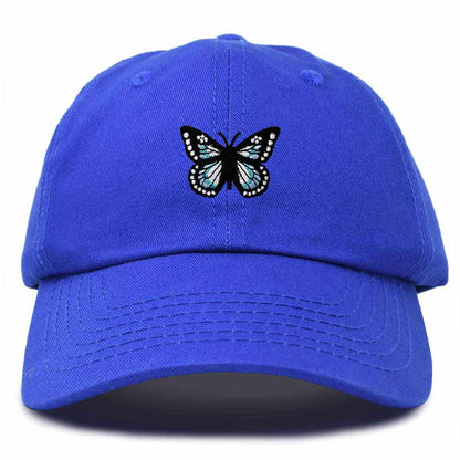 Dalix Butterfly Embroidered Cap Cotton Baseball Hat Garden Womens in Royal Blue