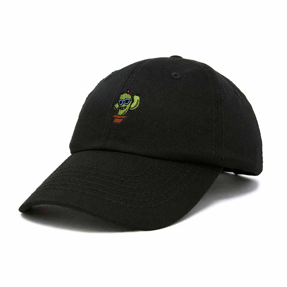 Dalix Cactus Embroidered Cap Cotton Baseball Summer Cool Dad Hat Mens in Black