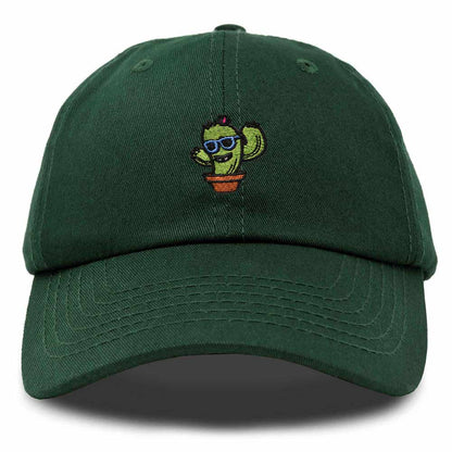 Dalix Cactus Embroidered Cap Cotton Baseball Summer Cool Dad Hat Mens in Dark Green