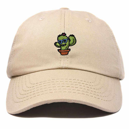 Dalix Cactus Embroidered Cap Cotton Baseball Summer Cool Dad Hat Mens in Khaki