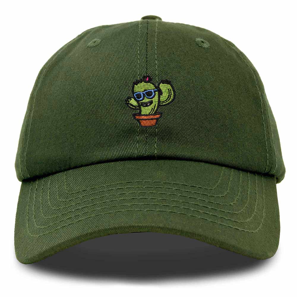 Dalix Cactus Embroidered Cap Cotton Baseball Summer Cool Dad Hat Mens in Olive