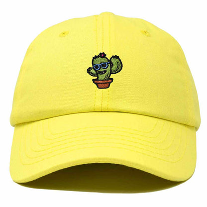 Dalix Cactus Embroidered Cap Cotton Baseball Summer Cool Dad Hat Mens in Yellow