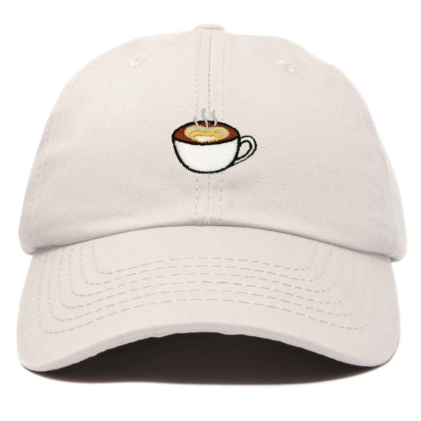 Dalix Cappuccino Embroidered Coffee Brew Cotton Dad Hat Baseball Cap Womens