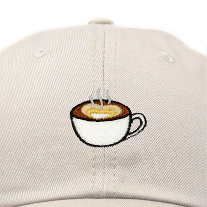 Dalix Cappuccino Embroidered Coffee Brew Cotton Dad Hat Baseball Cap Womens