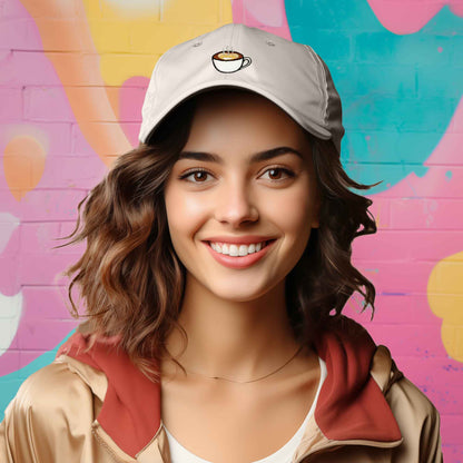 Dalix Cappuccino Embroidered Coffee Brew Cotton Dad Hat Baseball Cap Womens