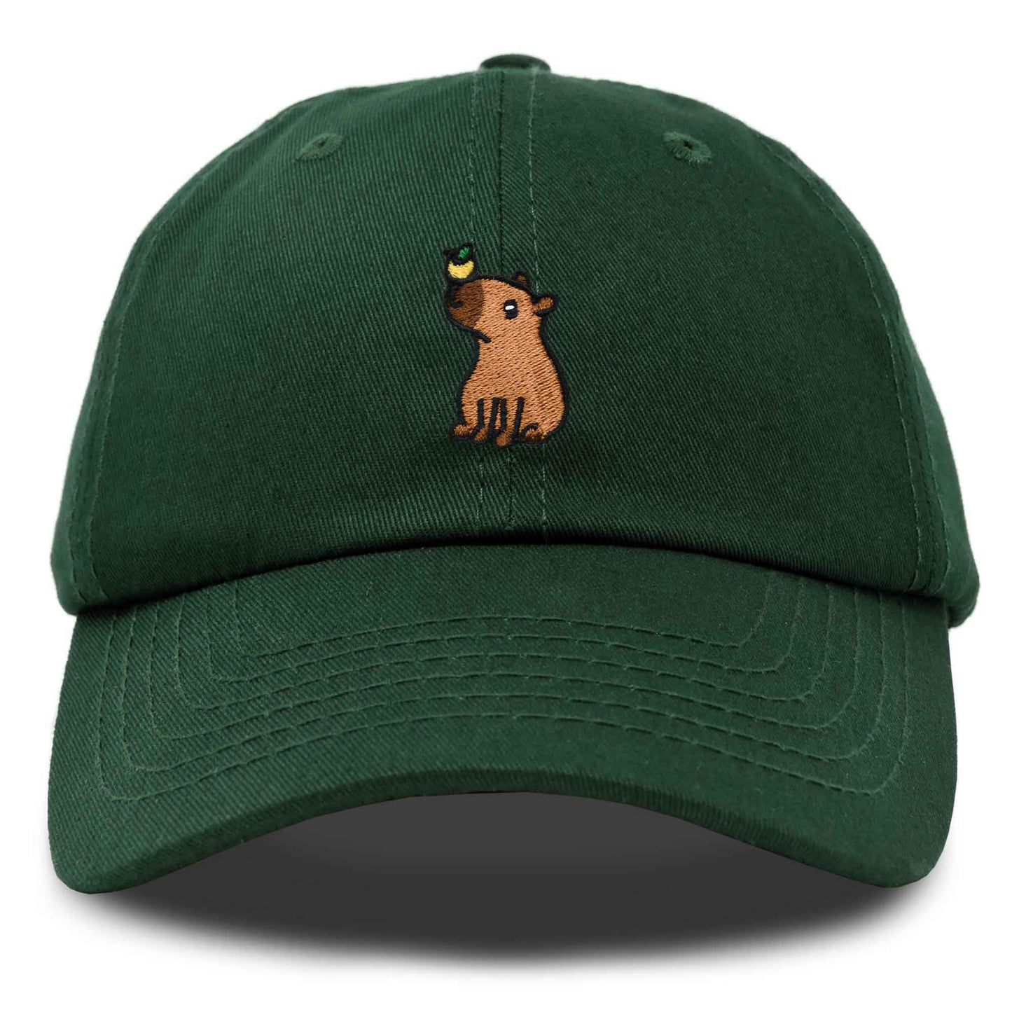 Dalix Capybara Cap Embroidered Dad Baseball Hat Cotton Adjustable Womens in Dark Green