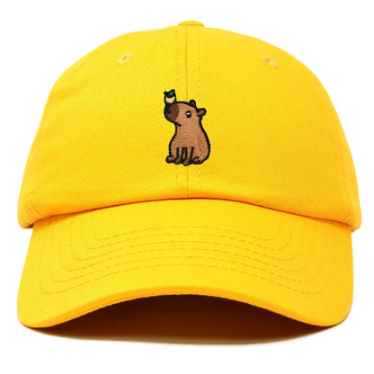 Dalix Capybara Cap Embroidered Dad Baseball Hat Cotton Adjustable Womens in Gold