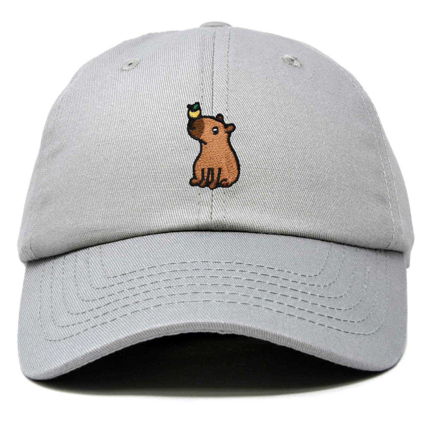 Dalix Capybara Cap Embroidered Dad Baseball Hat Cotton Adjustable Womens in Gray