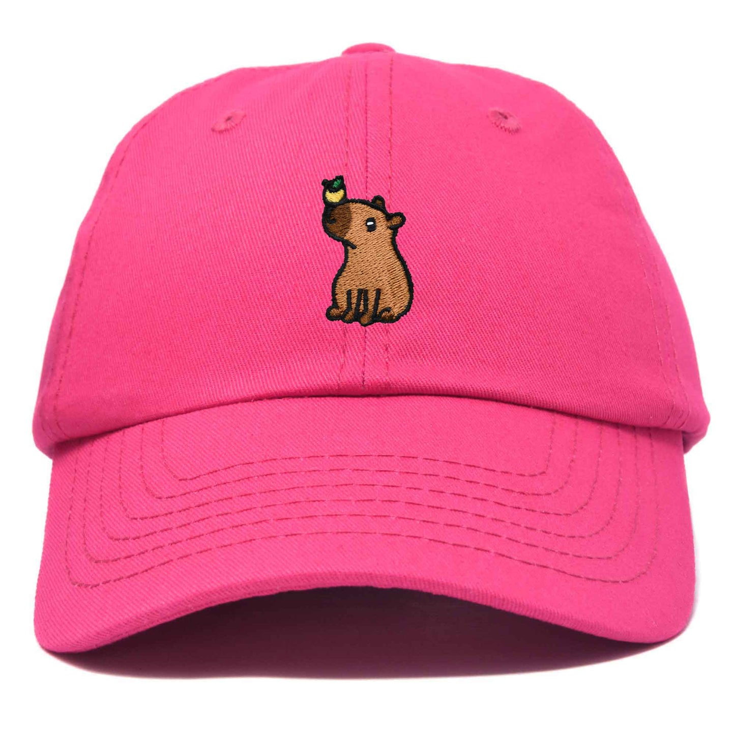 Dalix Capybara Cap Embroidered Dad Baseball Hat Cotton Adjustable Womens in Hot Pink